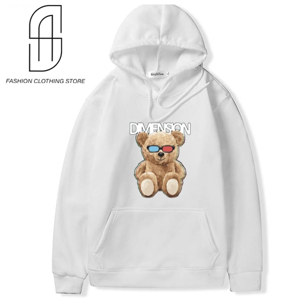 NEW TRENDY PREMIUM QUALITY WINTER COLLECTION BEAR PRINTED HOODIES FOR MENS AND WOMENS