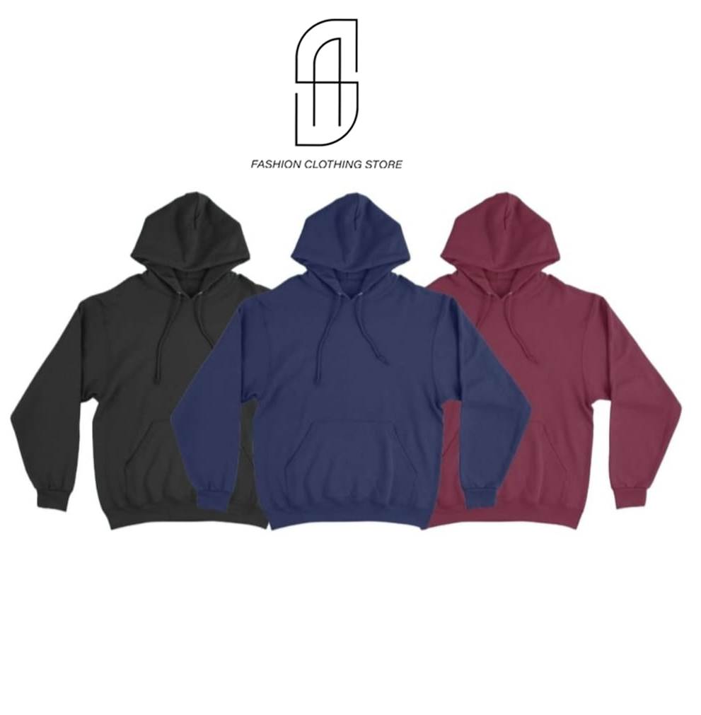 NEW TRENDY PREMIUM WINTER COLLECTION PACK OF 3 PLANE BASIC PULL OVER HOODIES FOR MENS AND WOMENS