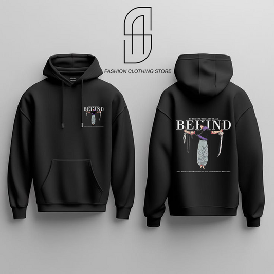 BEHIND Printed Pullover Hoodie - Premium Quality, Stylish Winter Sweatshirt - Stay Fashionable And Warm - Winter Chic