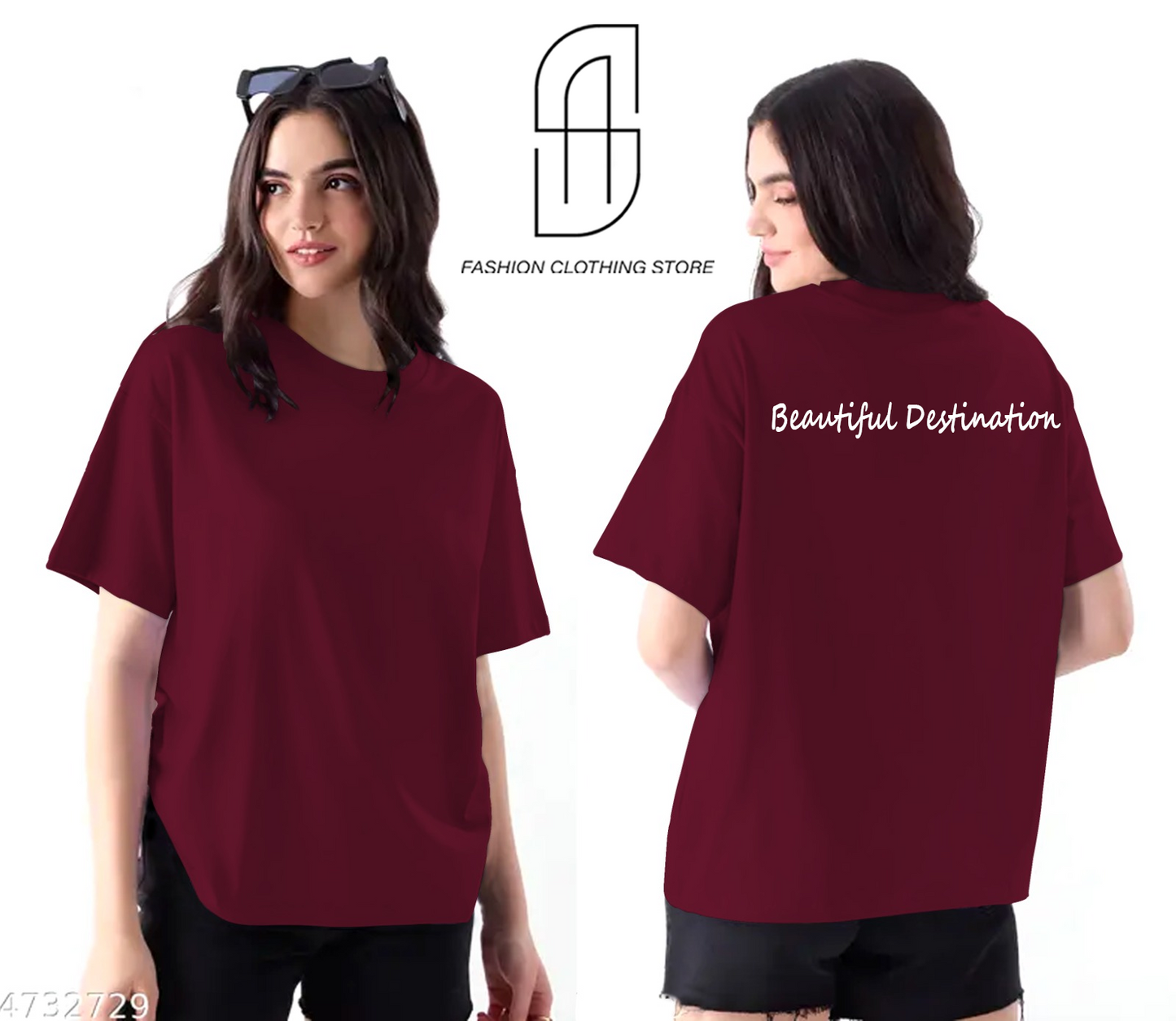 BEAUTIFUL DESTINATION PRINTED DROP SHOULDER T.SHIRT FOR MENS AND WOMENS CASUAL WEAR.