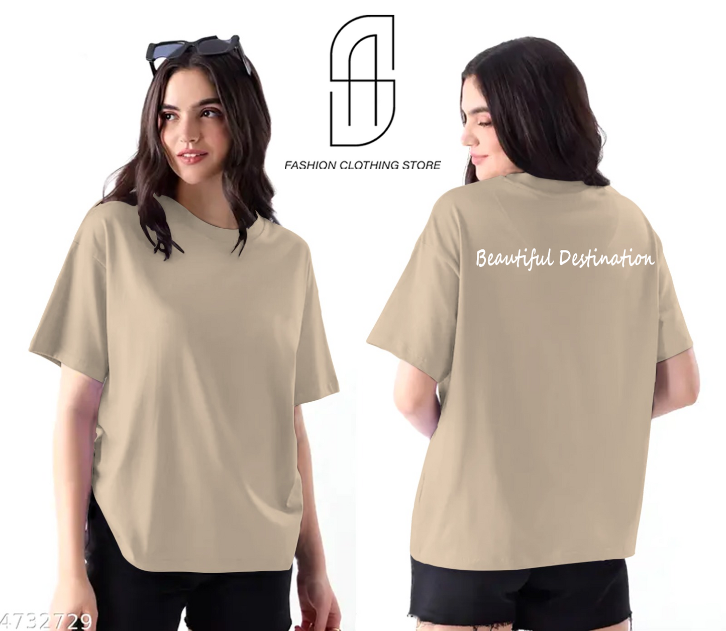 BEAUTIFUL DESTINATION PRINTED DROP SHOULDER T.SHIRT FOR MENS AND WOMENS CASUAL WEAR.