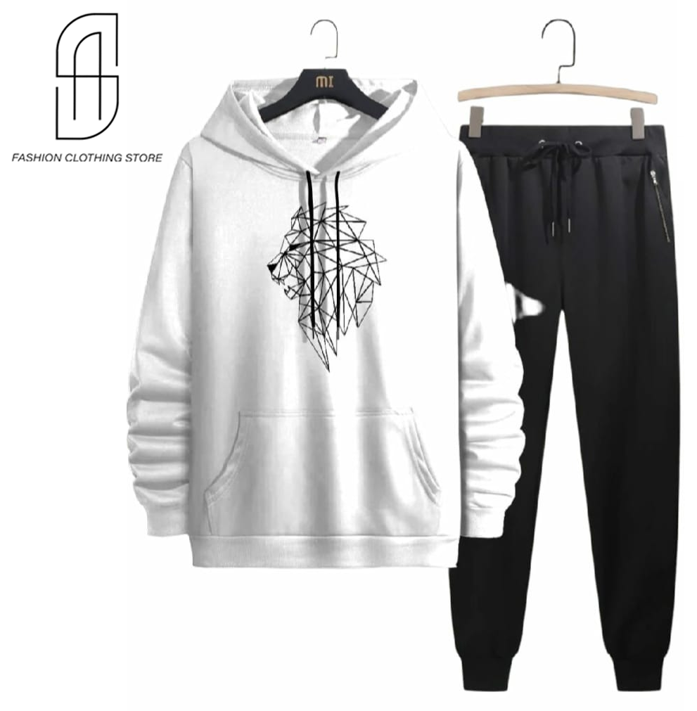 NEW TRENDY PREMIUM QUALITY WINTER COLLECTION PRINTED PULLOVER HOODIES TRACKSUIT FOR MENS