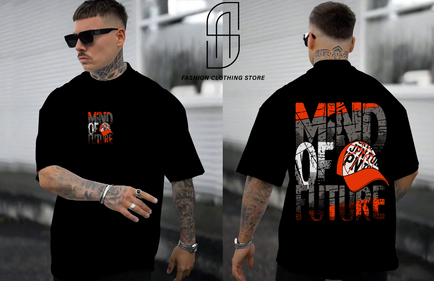 DROP SHOUILDER MIND OF FUTURE PRINTED T.SHIRT FOR MENS AND BOYS CASUAL WEAR.